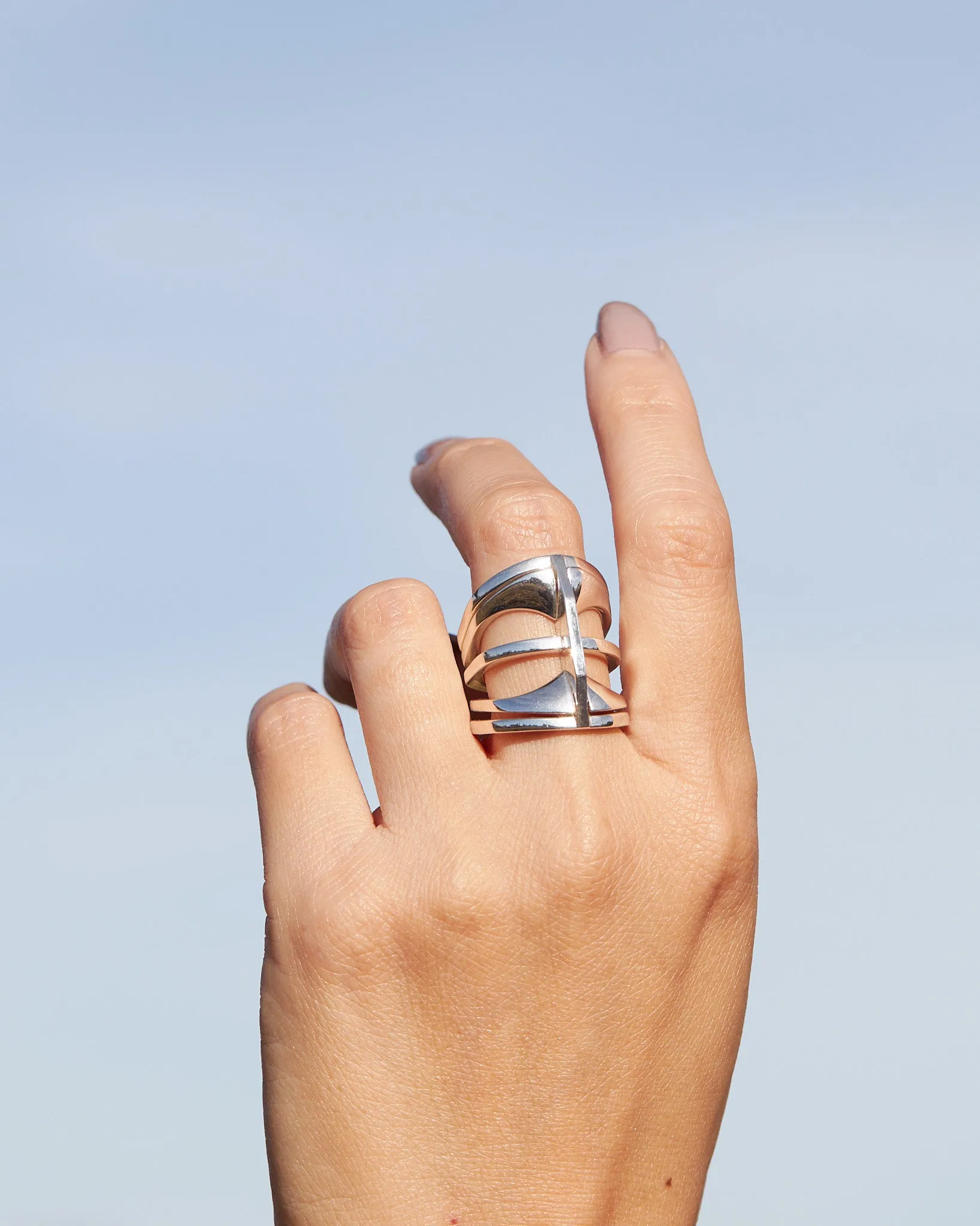 Kaleidoscope Ring Set - Recycled Silver 4-Piece Stacking Rings for Custom Style