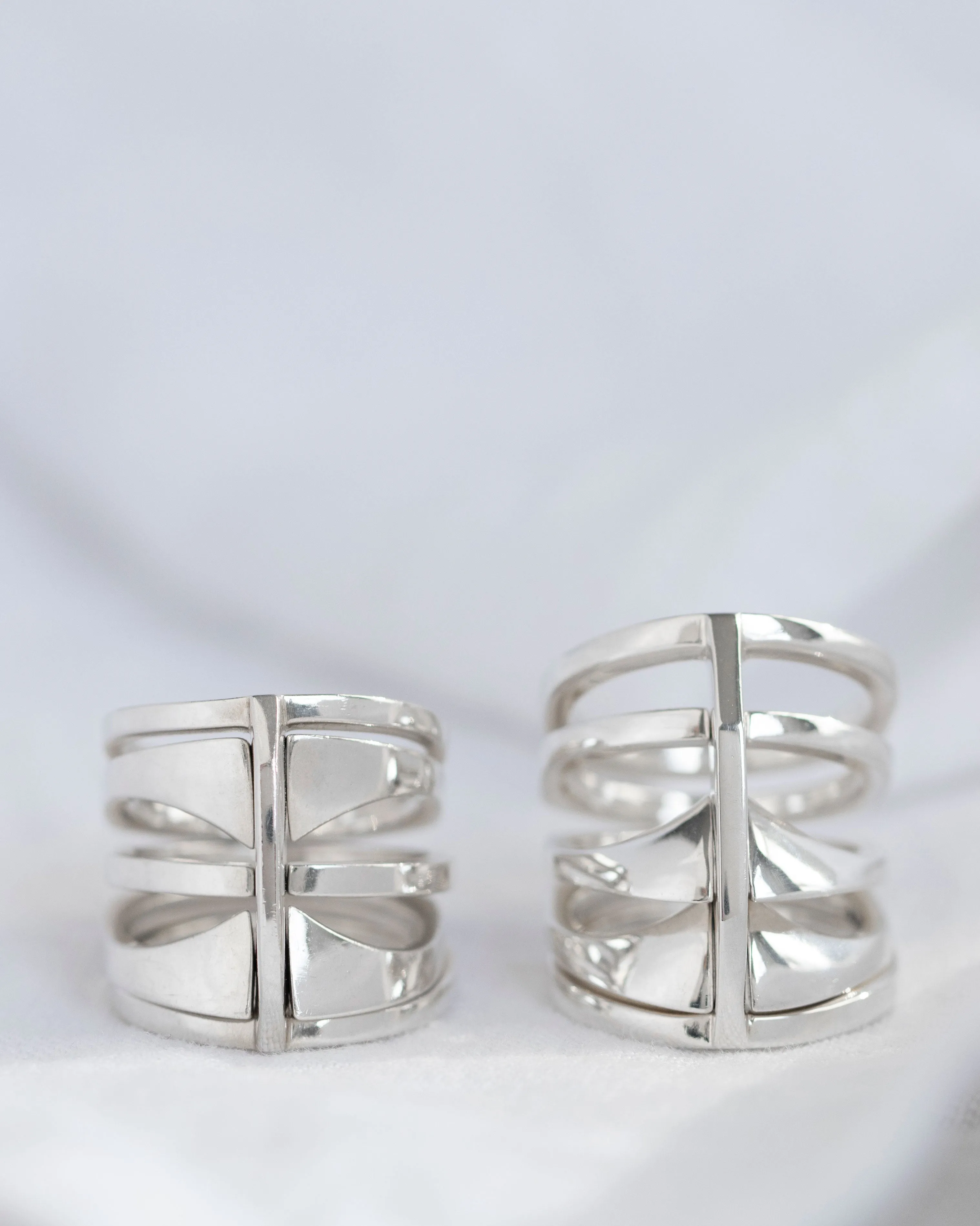Kaleidoscope Ring Set - Recycled Silver 4-Piece Stacking Rings for Custom Style