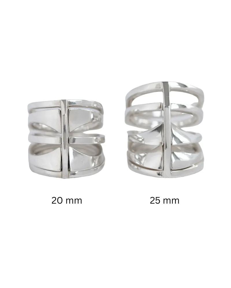 Kaleidoscope Ring Set - Recycled Silver 4-Piece Stacking Rings for Custom Style