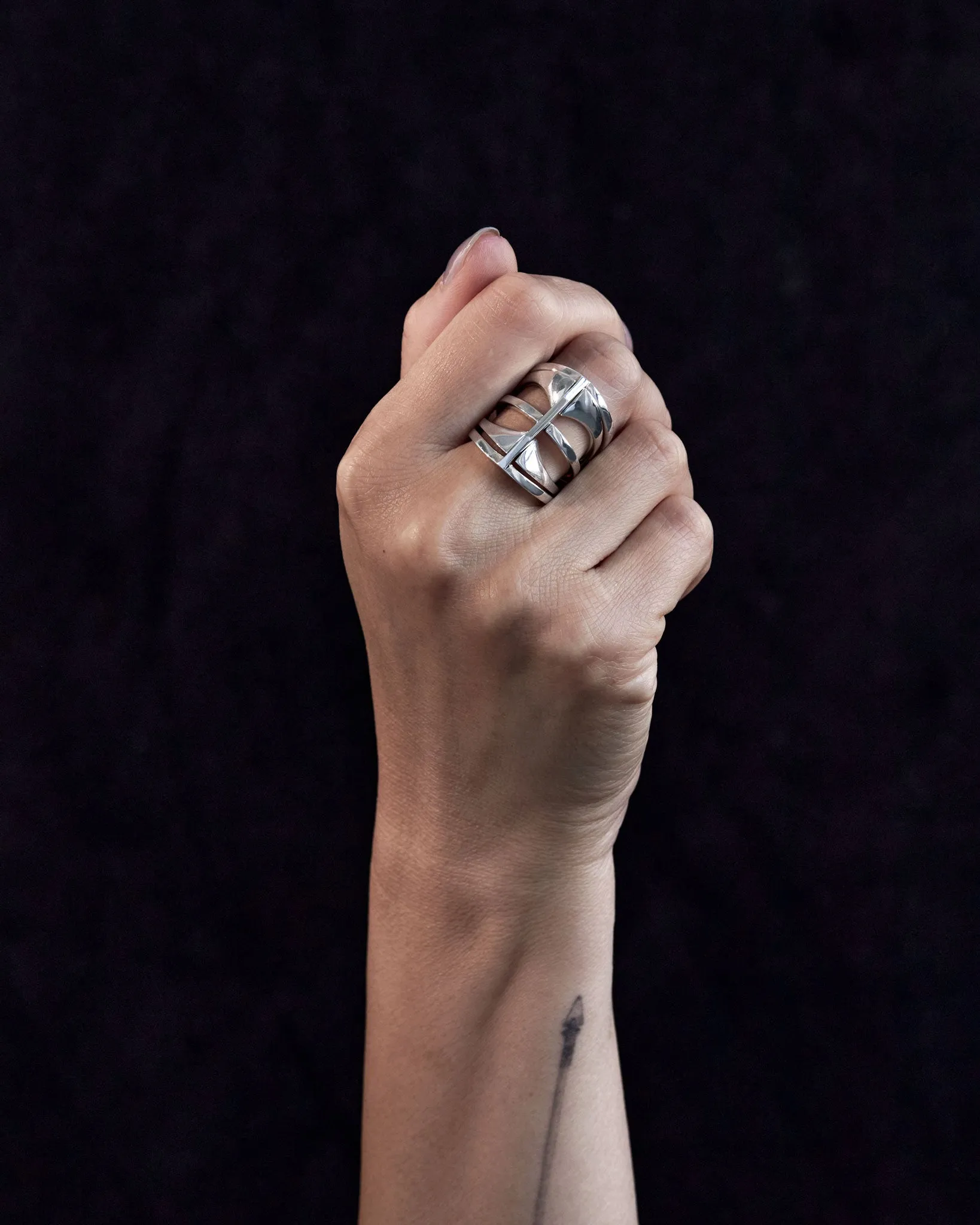 Kaleidoscope Ring Set - Recycled Silver 4-Piece Stacking Rings for Custom Style