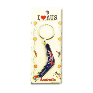 Key Ring Boomerang Flag Kangaroo Navy