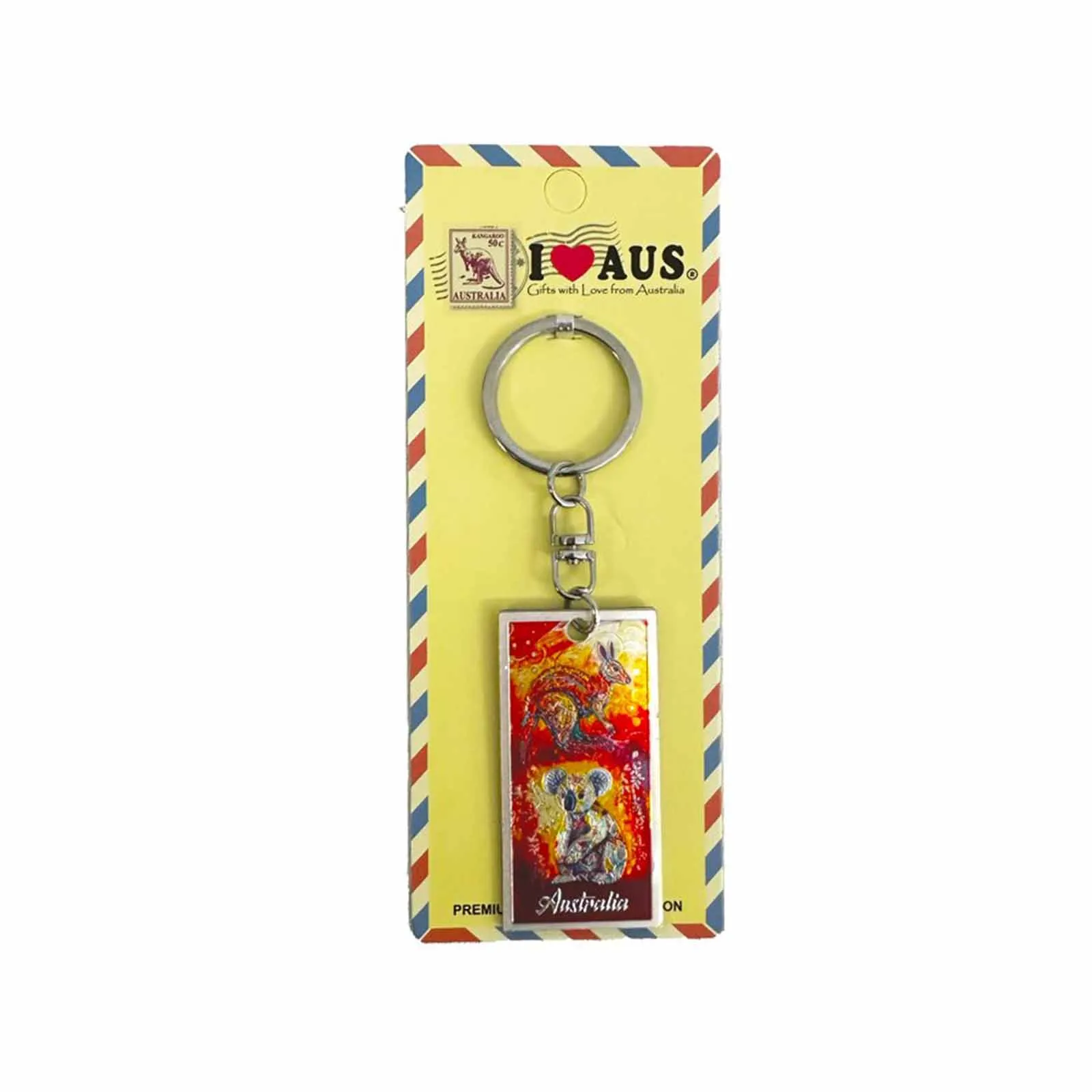 Key Ring Foil Rectangle Aboriginal