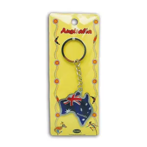 Key Ring Map Flag Navy