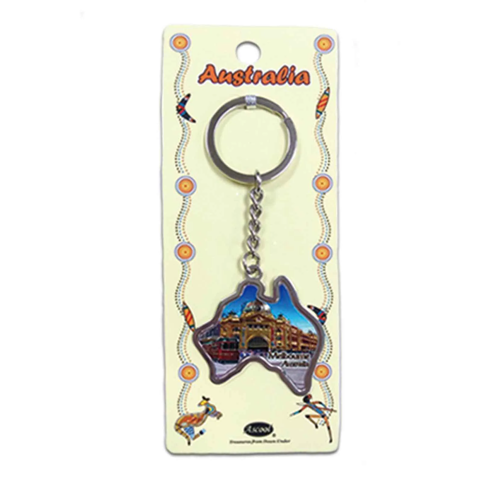 Key Ring Map Melbourne Red Tram