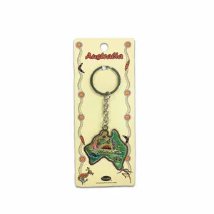 Key Ring Map Scene Green