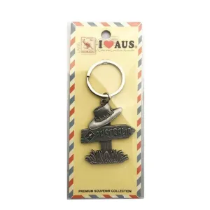 Key Ring Pewter Hat On Road Sign 360