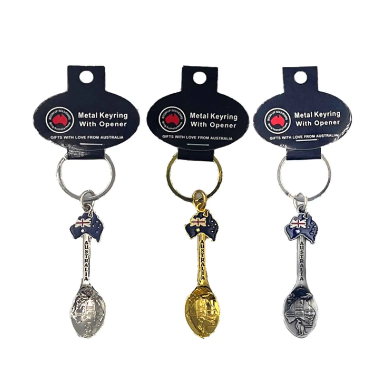 Key Ring Tea Spoon AUS Map