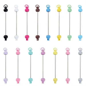 Keychain Bars, Beadable Bars for Keychains in Solid Colors, Size 95mm