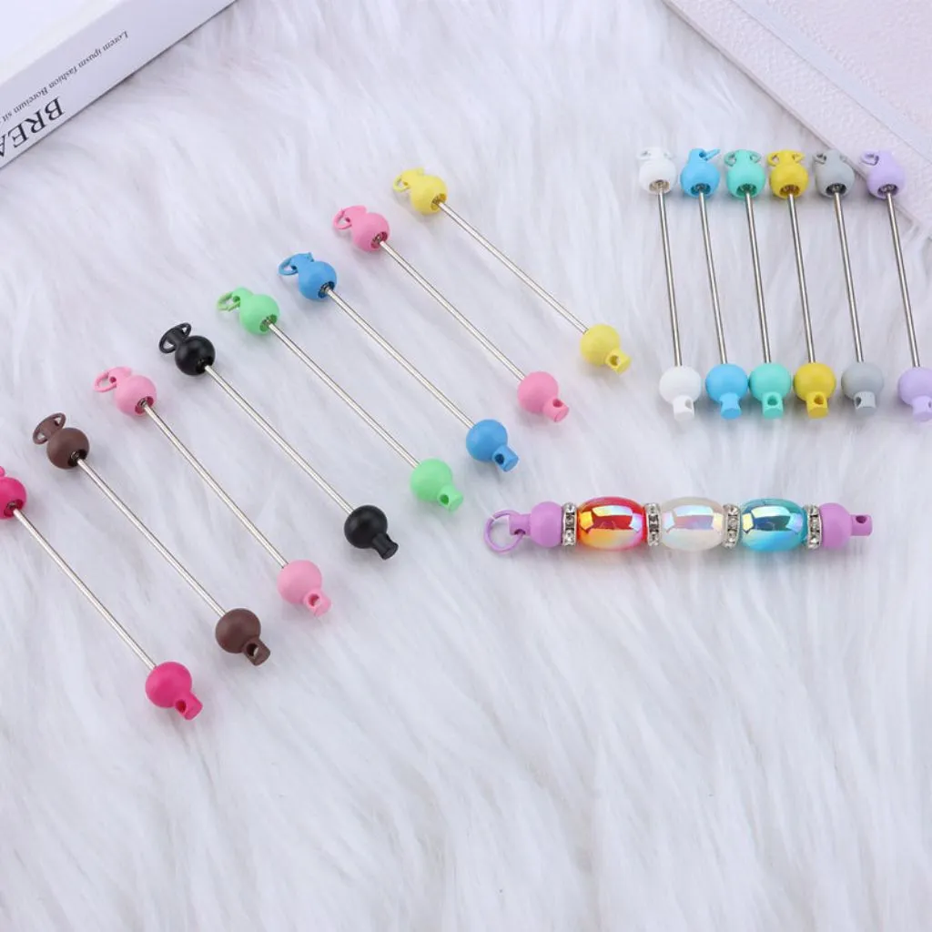Keychain Bars, Beadable Bars for Keychains in Solid Colors, Size 95mm