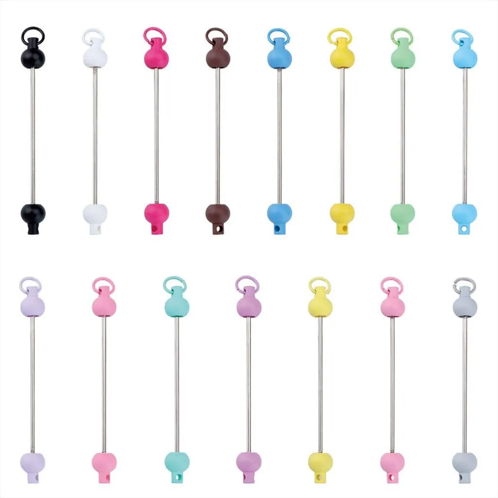 Keychain Bars, Beadable Bars for Keychains in Solid Colors, Size 95mm