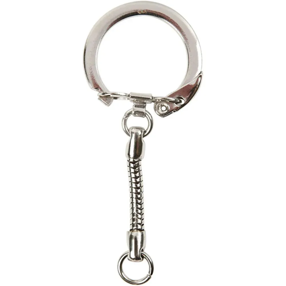 Keyring with chain Key Rings Craft Project Supplies