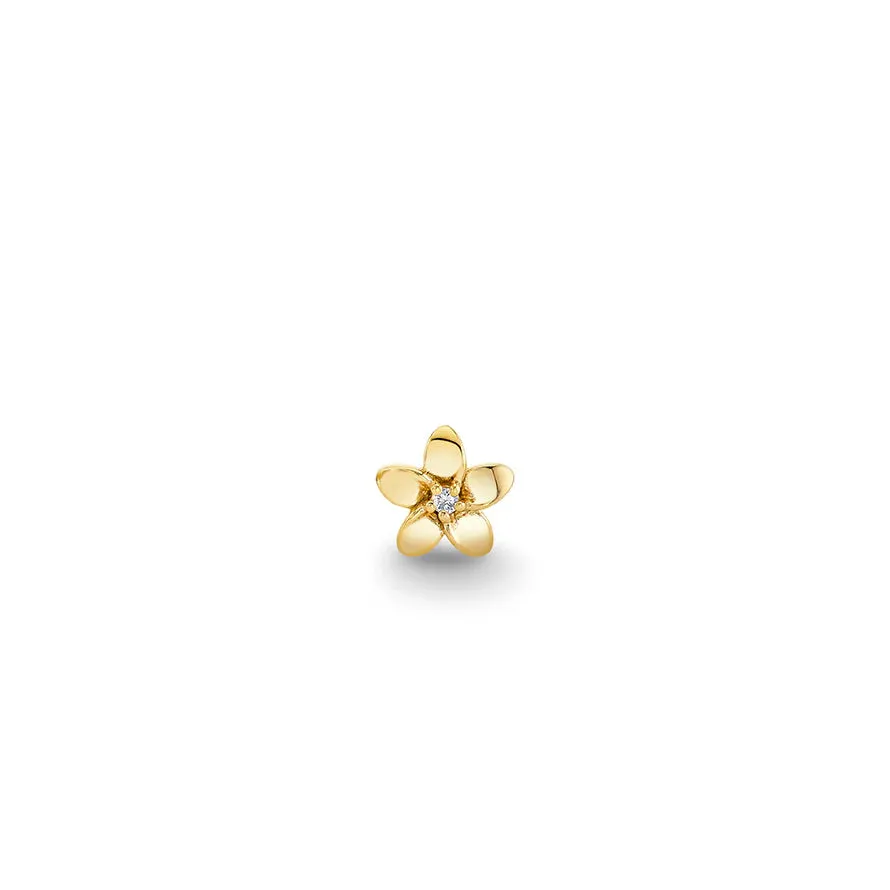 Kids Collection Gold & Diamond Tiny Plumeria Stud