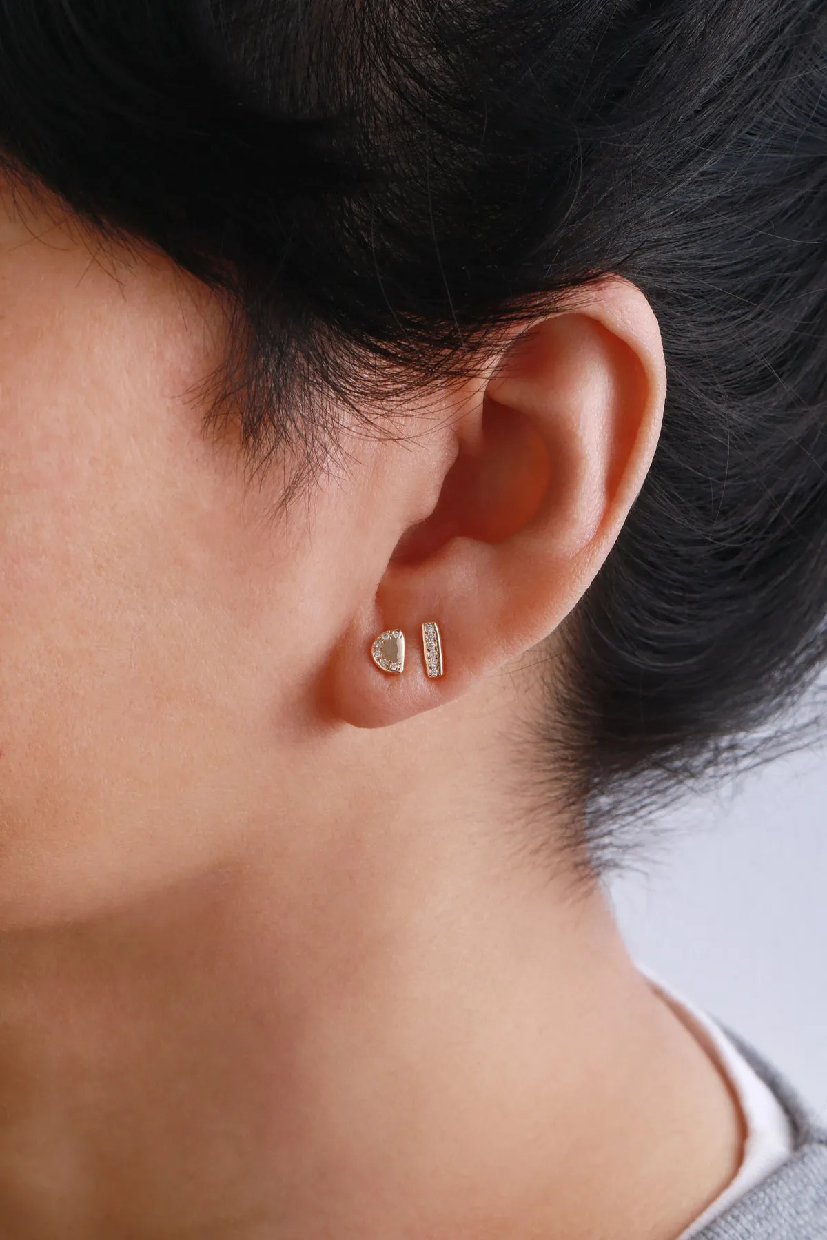 Kilima Diamond Arch Stud Earrings by Ladha