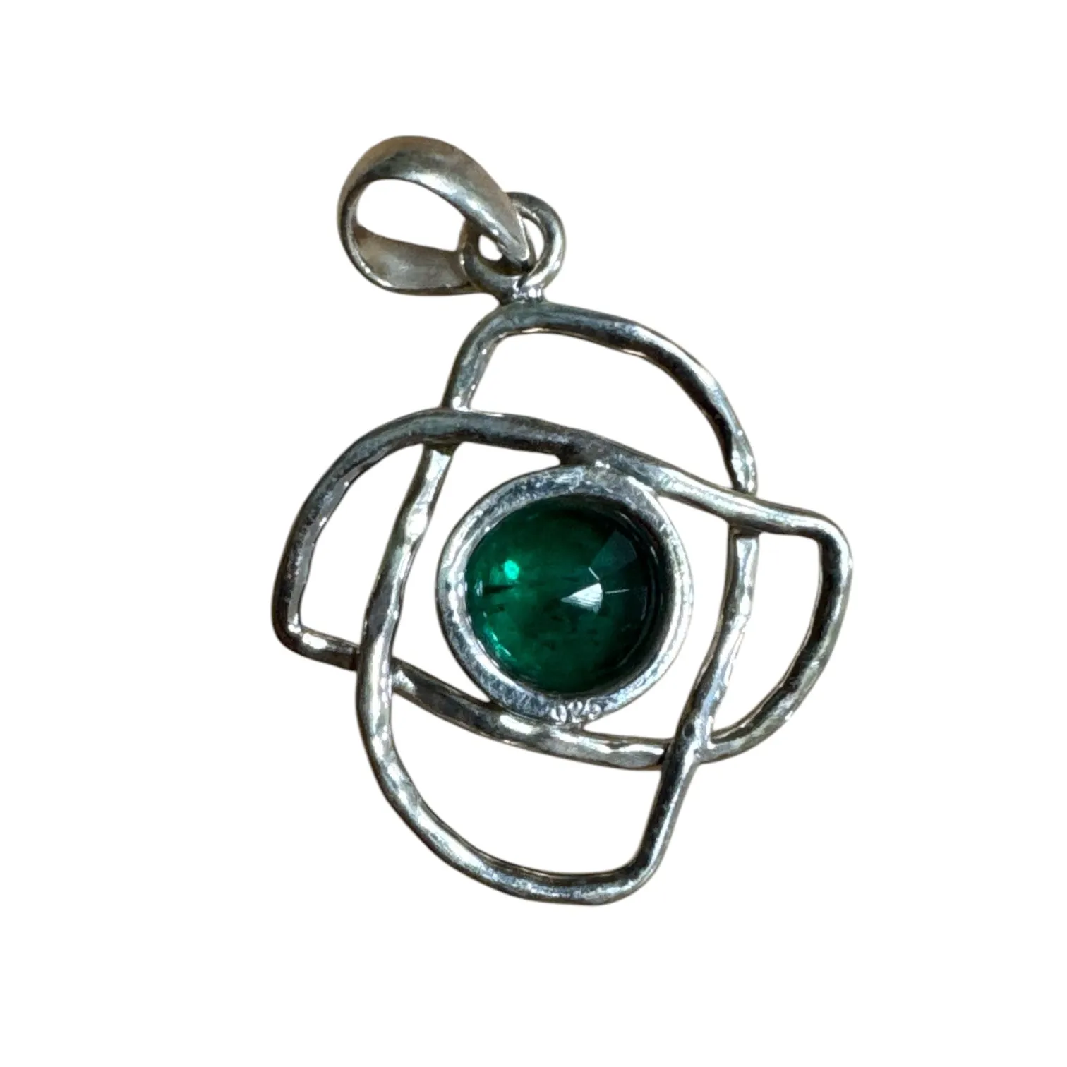 Lab Emerald Solid 925 Sterling Silver Pendant