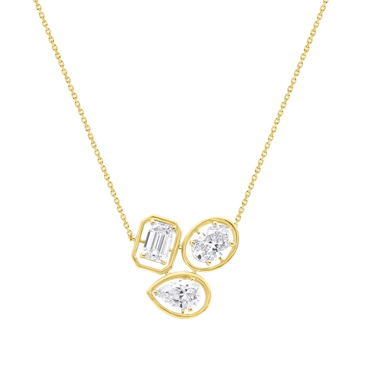 LAB GROWN Trio Multi-Shaped Diamond Pendant