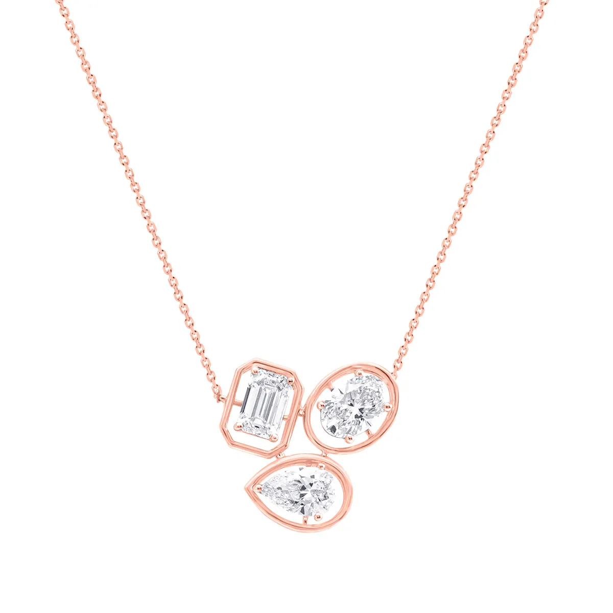 LAB GROWN Trio Multi-Shaped Diamond Pendant