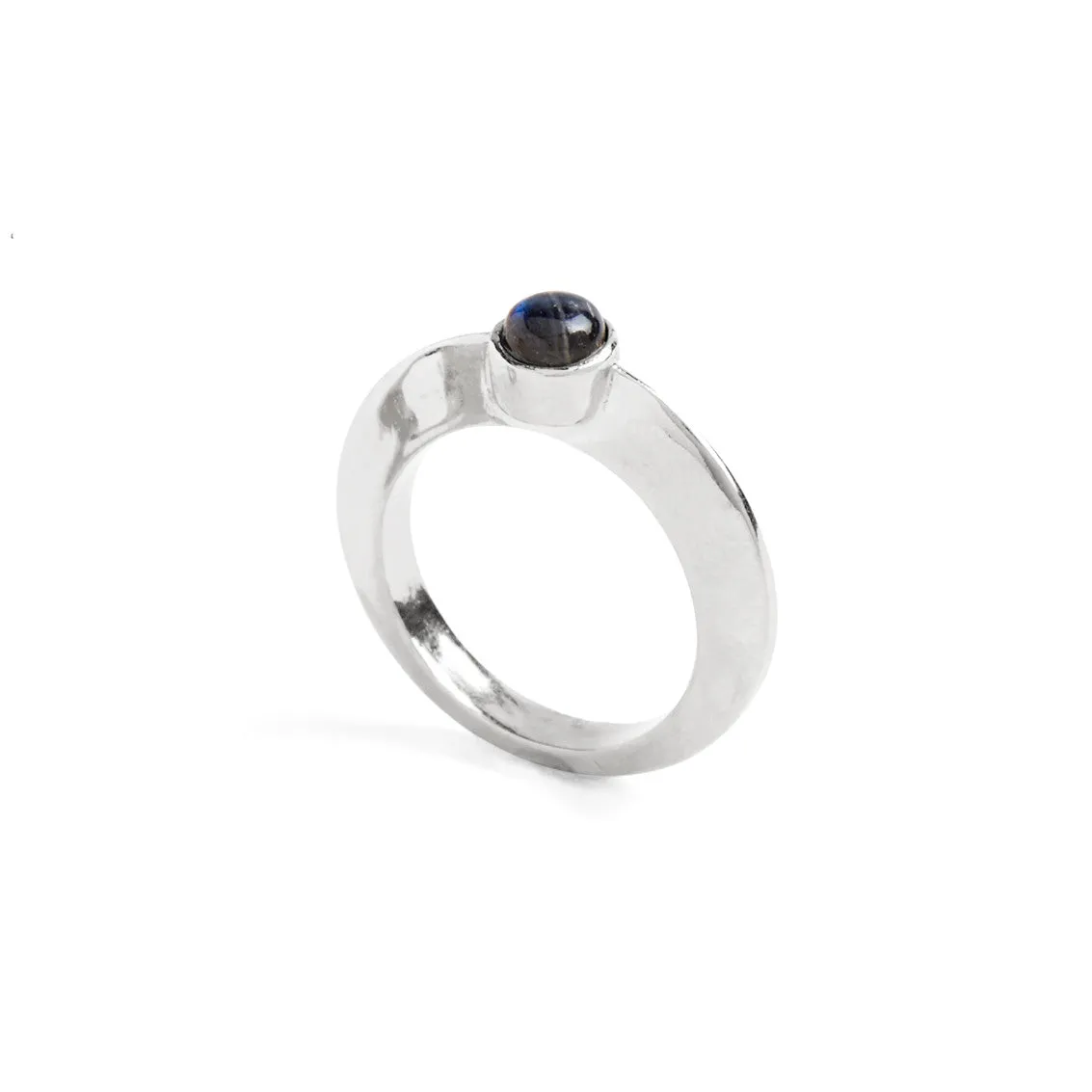Labradorite Disc Ring in Silver