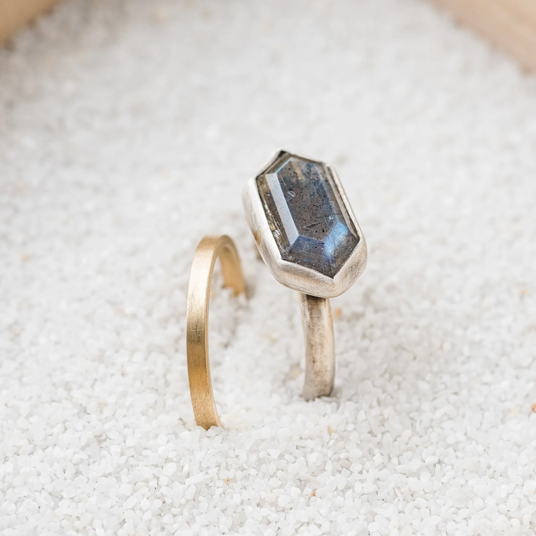 Labradorite Shield Ring