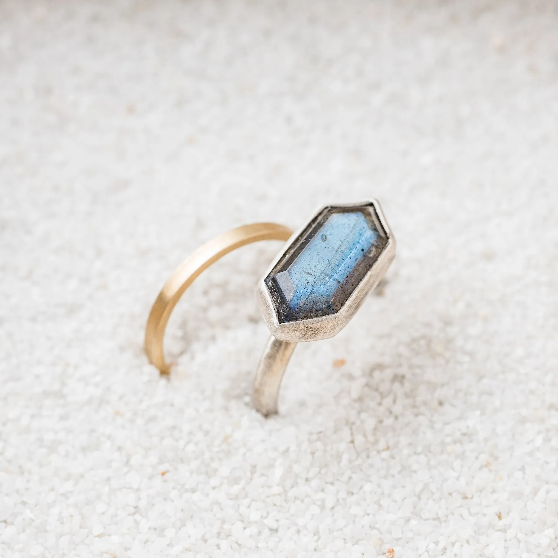 Labradorite Shield Ring