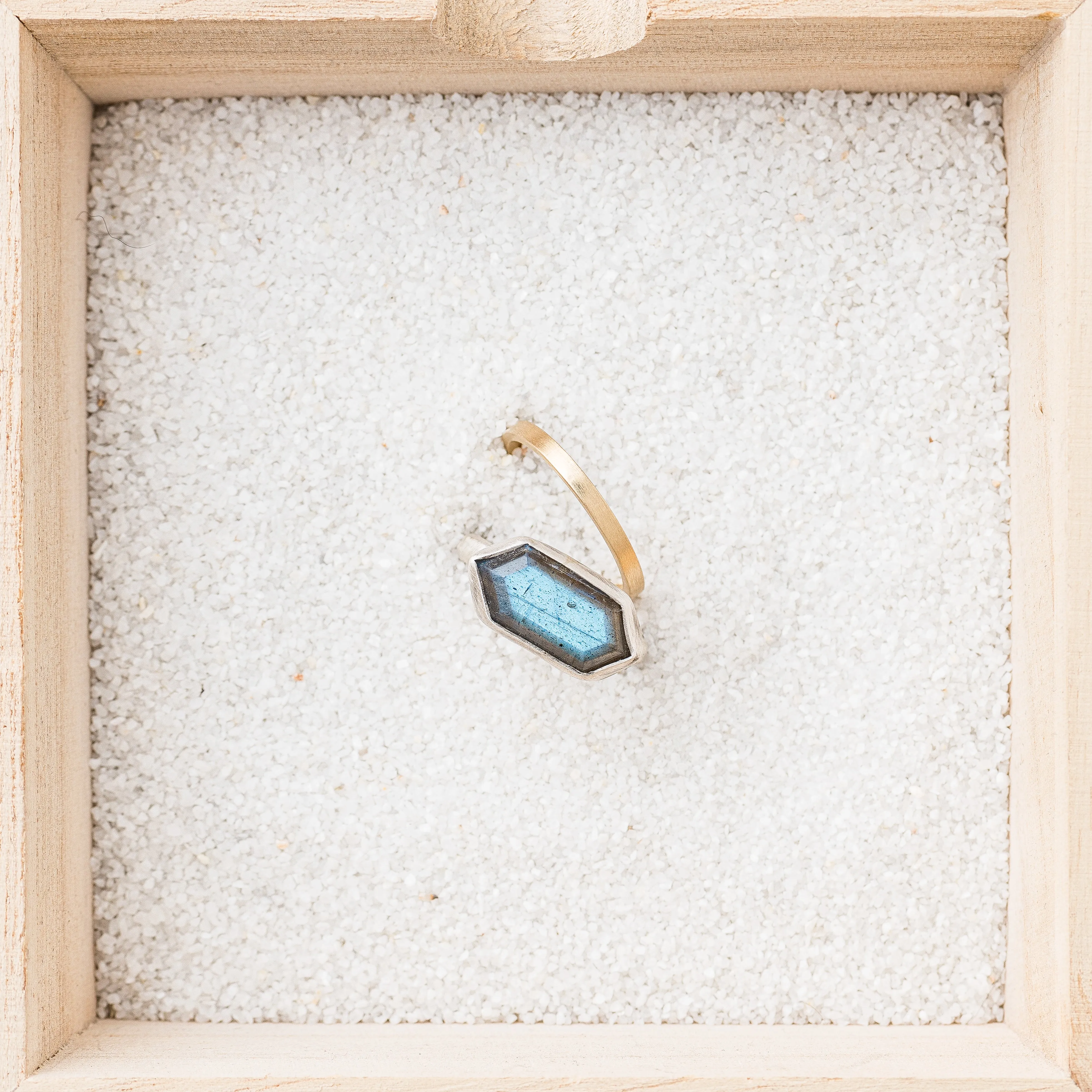 Labradorite Shield Ring