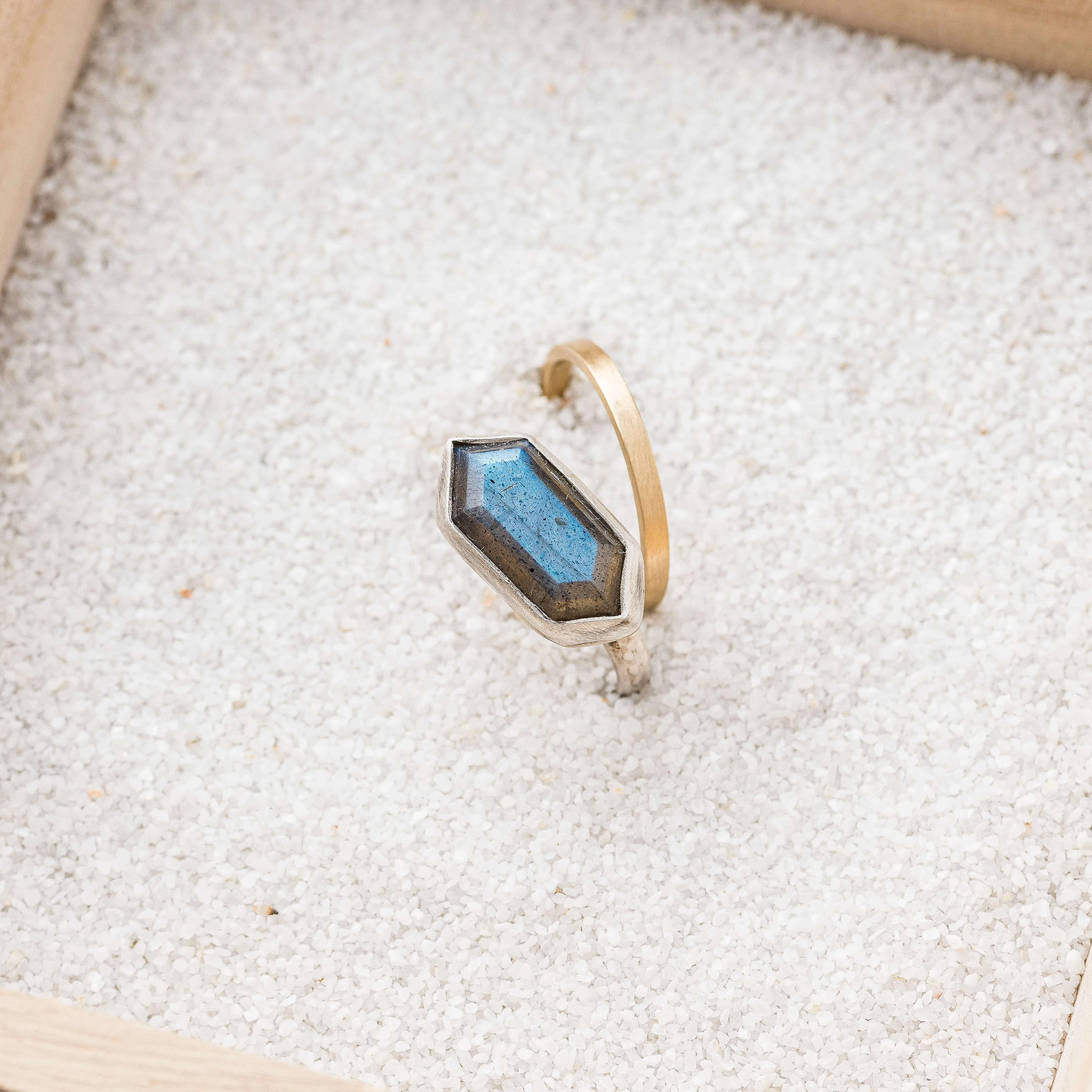 Labradorite Shield Ring