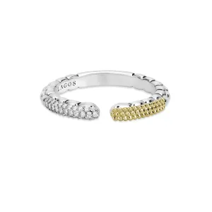 LAGOS Caviar Lux Open Diamond Stacking Ring