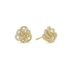 LAGOS Love Knot Large Gold Diamond Earrings