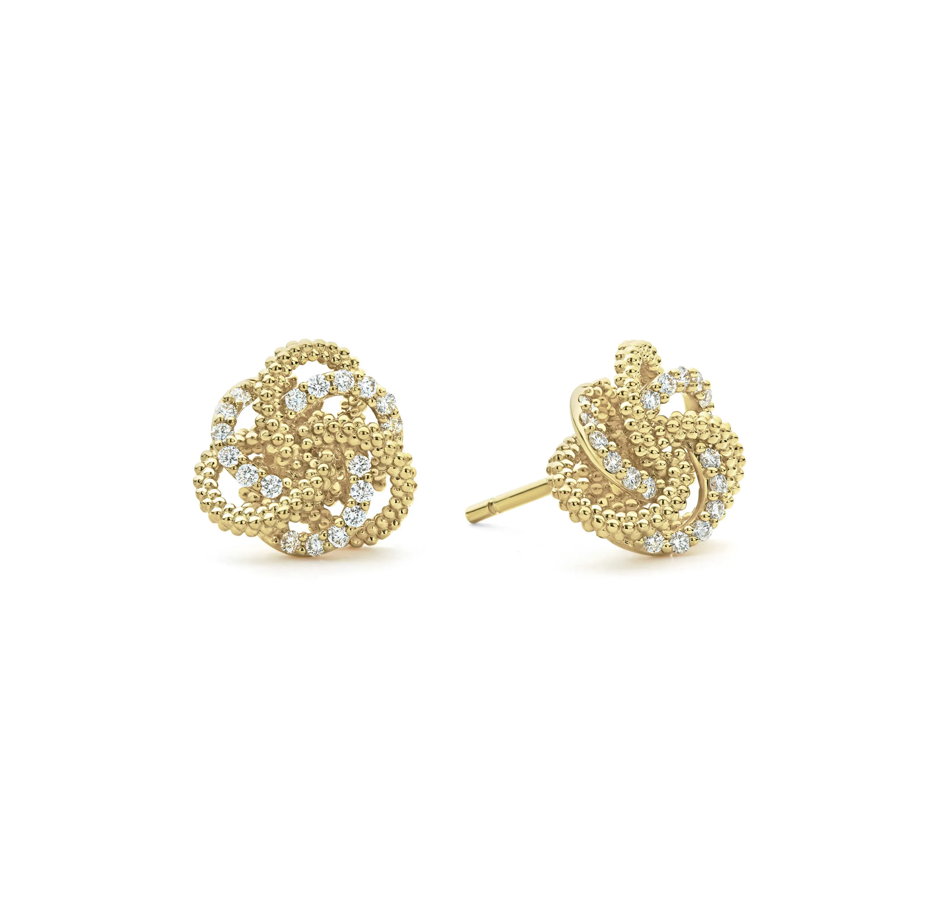 LAGOS Love Knot Large Gold Diamond Earrings