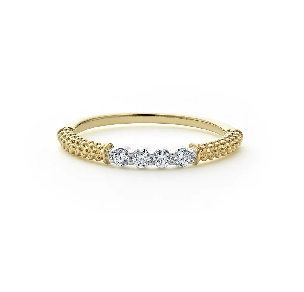 LAGOS Signature Caviar Superfine Diamond Stacking Ring