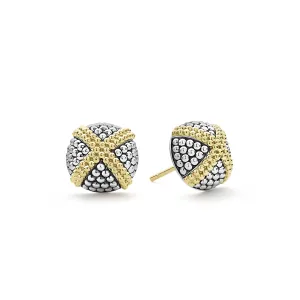 LAGOS Signature Caviar Two-Tone X Caviar Stud Earrings