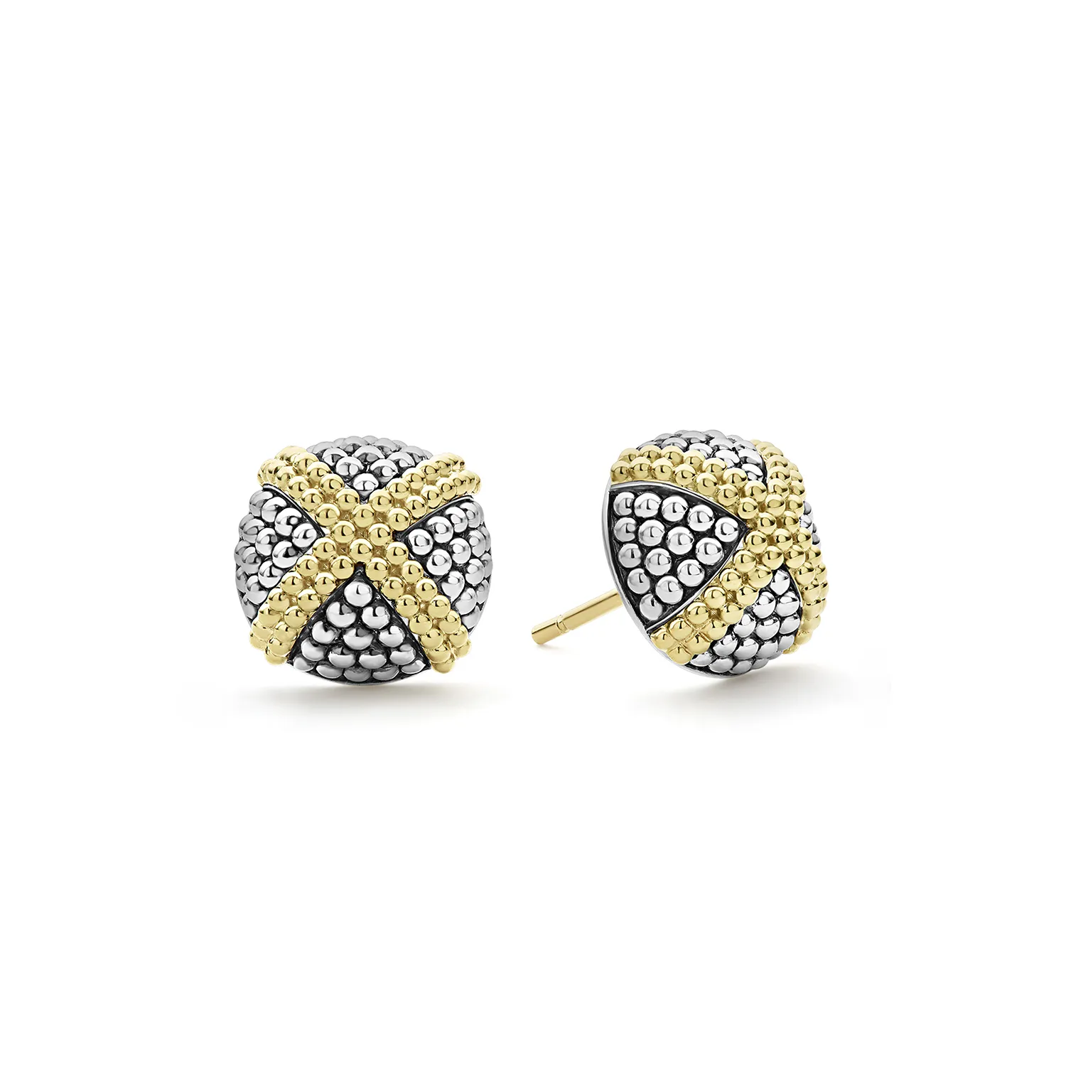LAGOS Signature Caviar Two-Tone X Caviar Stud Earrings
