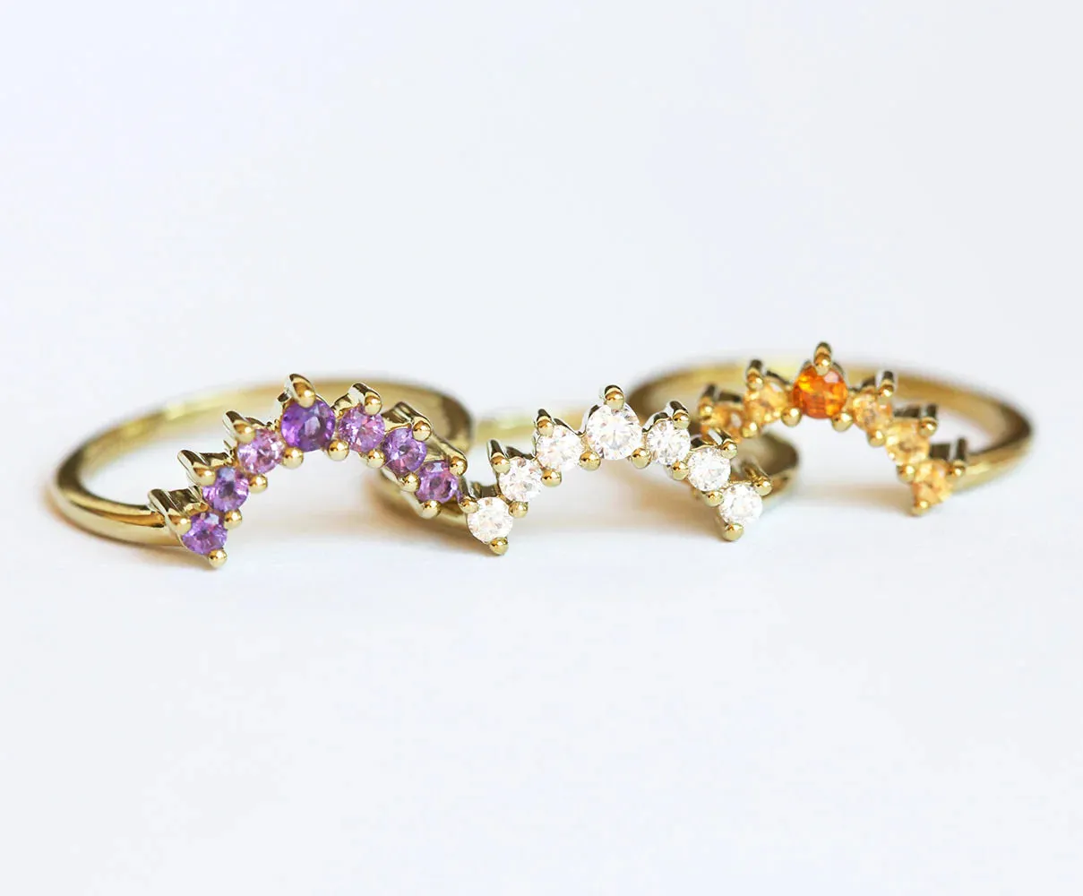 Lana Curved Amethyst Band