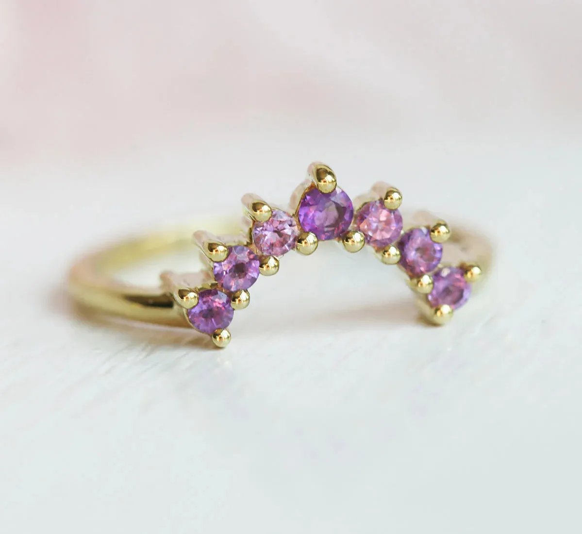 Lana Curved Amethyst Band