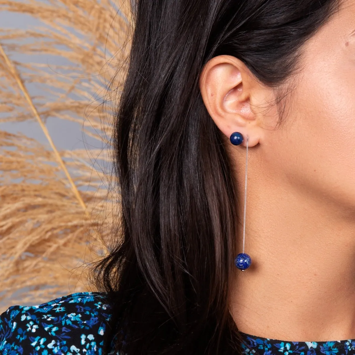 Lapis | .925 Sterling Silver | Gemstone Stud Earrings