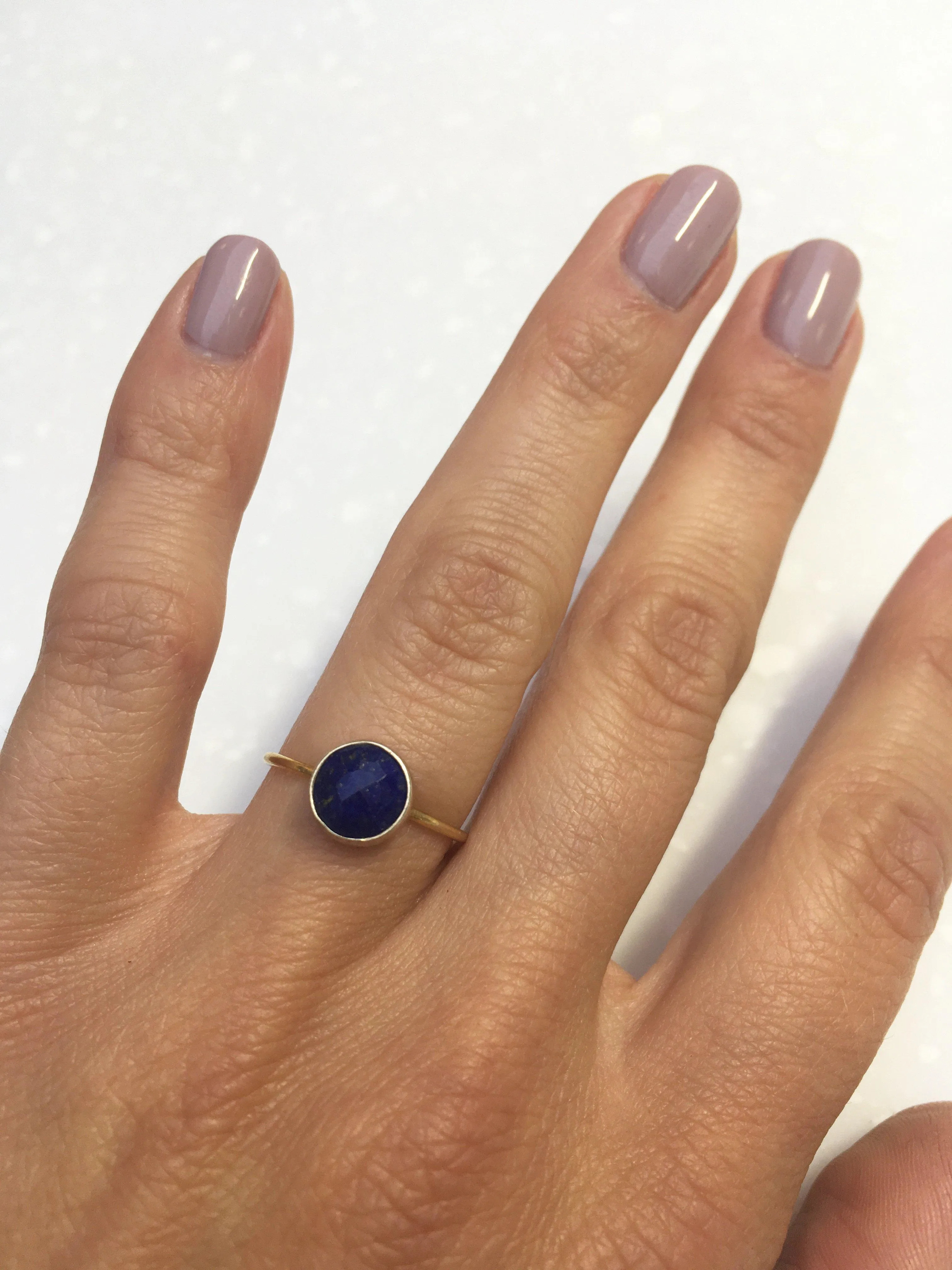 Lapis Circle Stacking Ring
