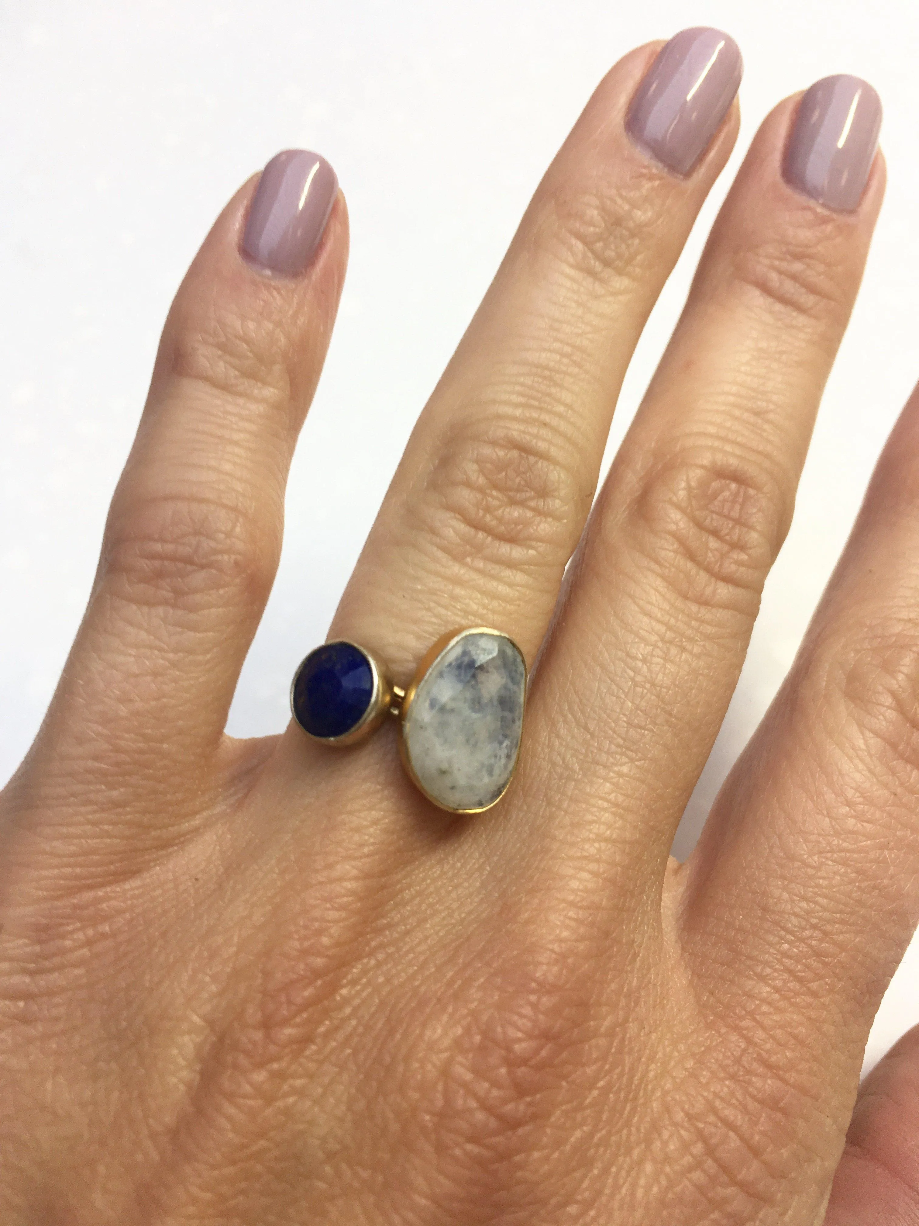 Lapis Circle Stacking Ring
