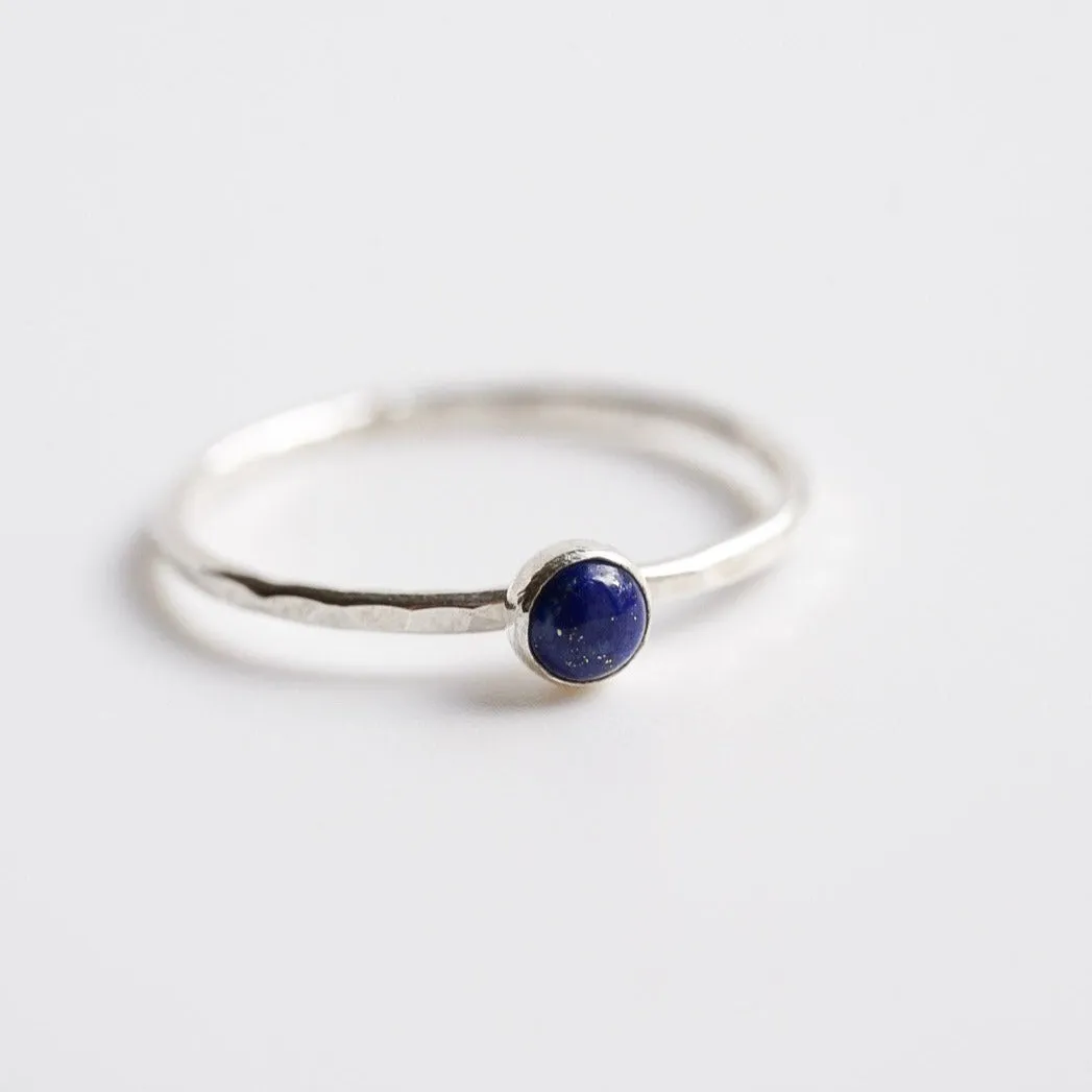 Lapis Gemstone Ring in Sterling Silver