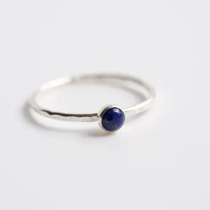 Lapis Gemstone Ring in Sterling Silver