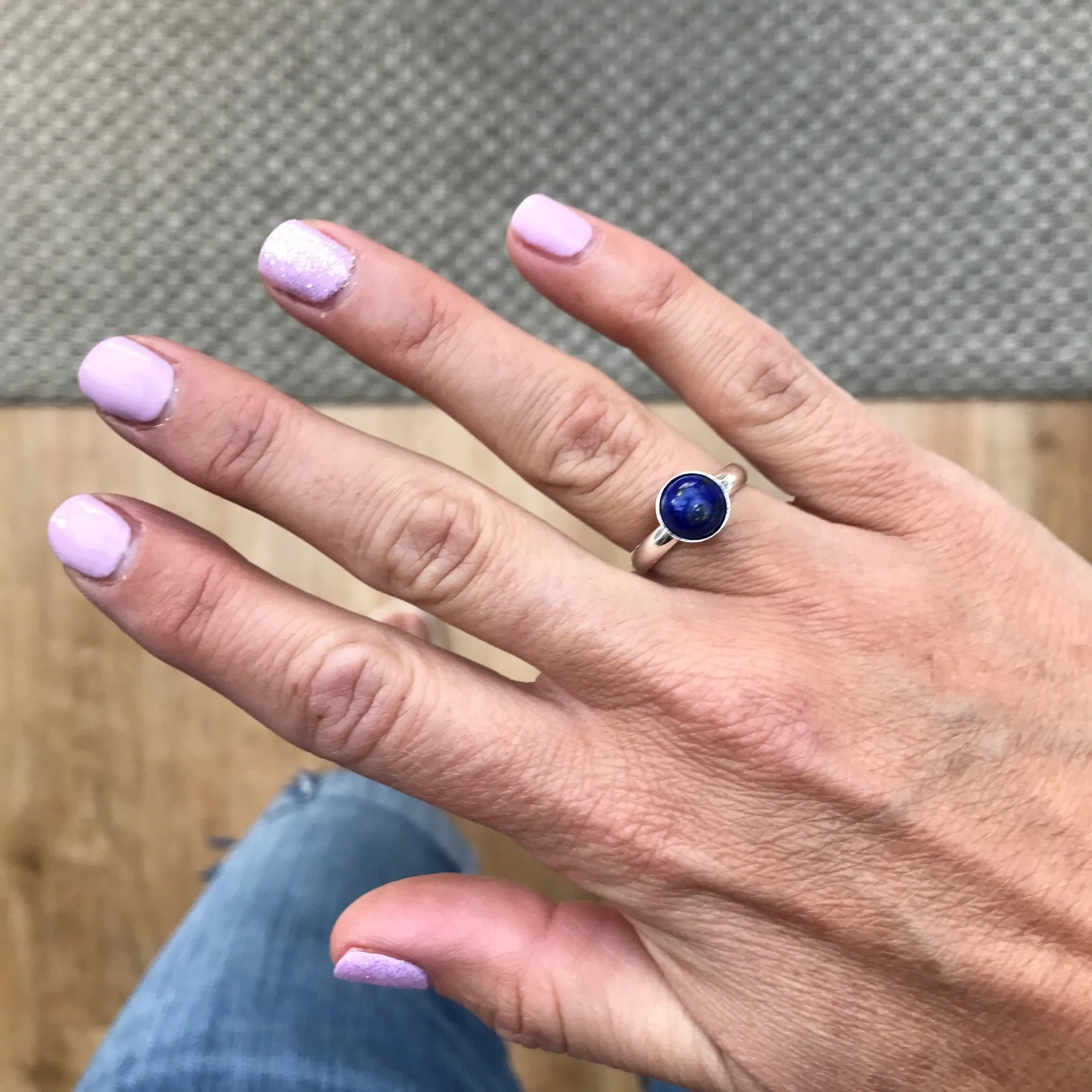 Lapis Lazuli Round Gemstone Ring