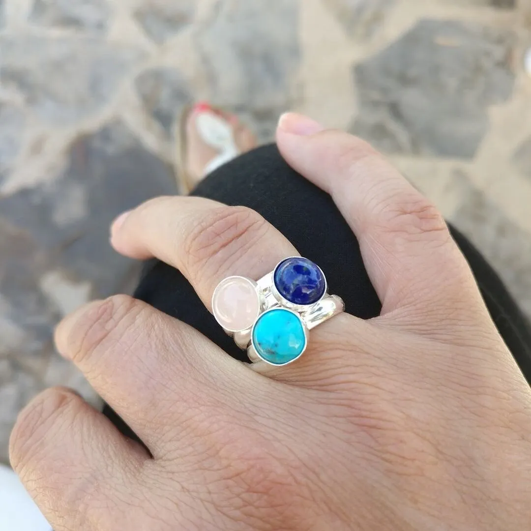 Lapis Lazuli Round Gemstone Ring