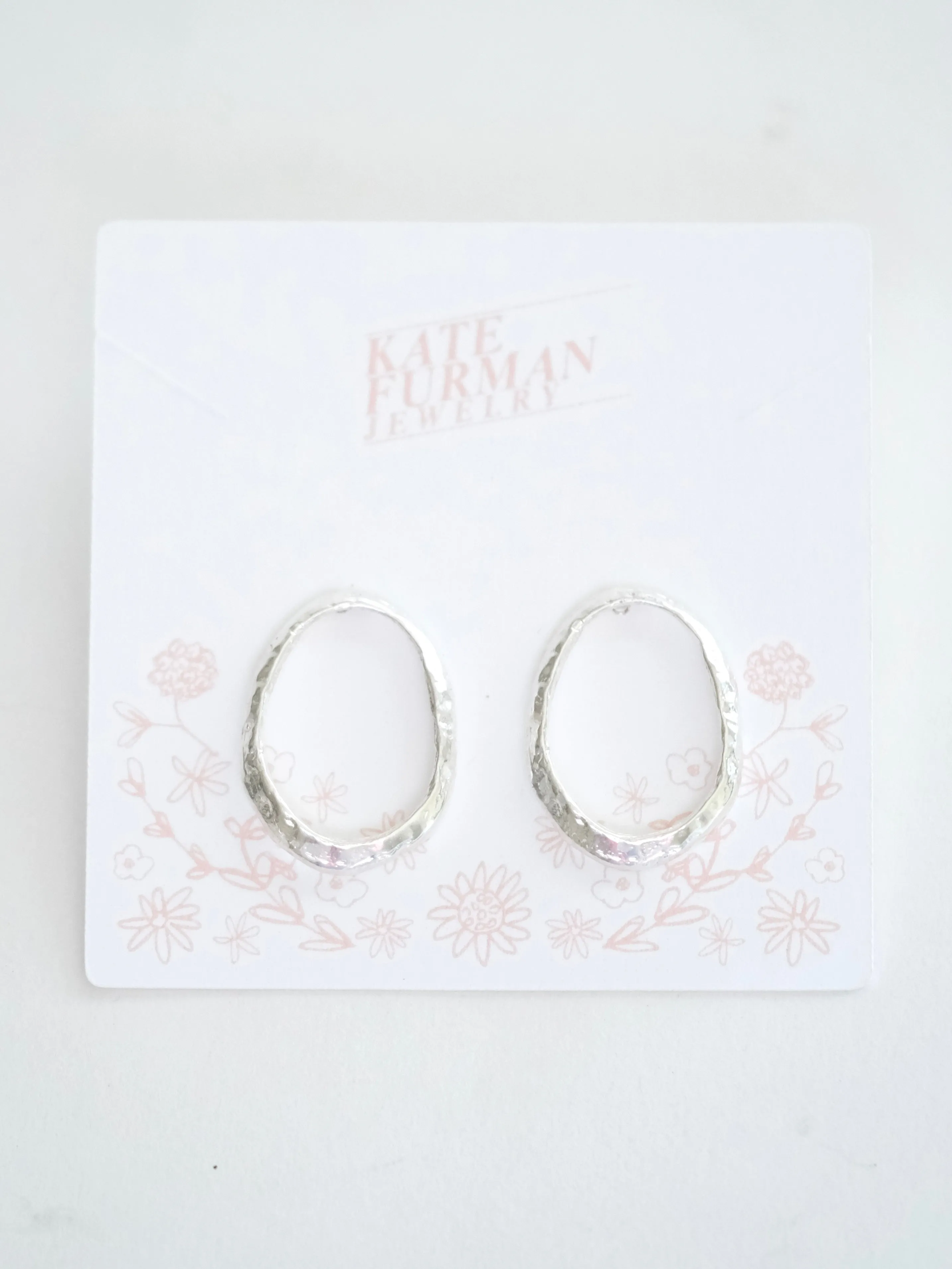 Large Oval Seashell Stud Earrings
