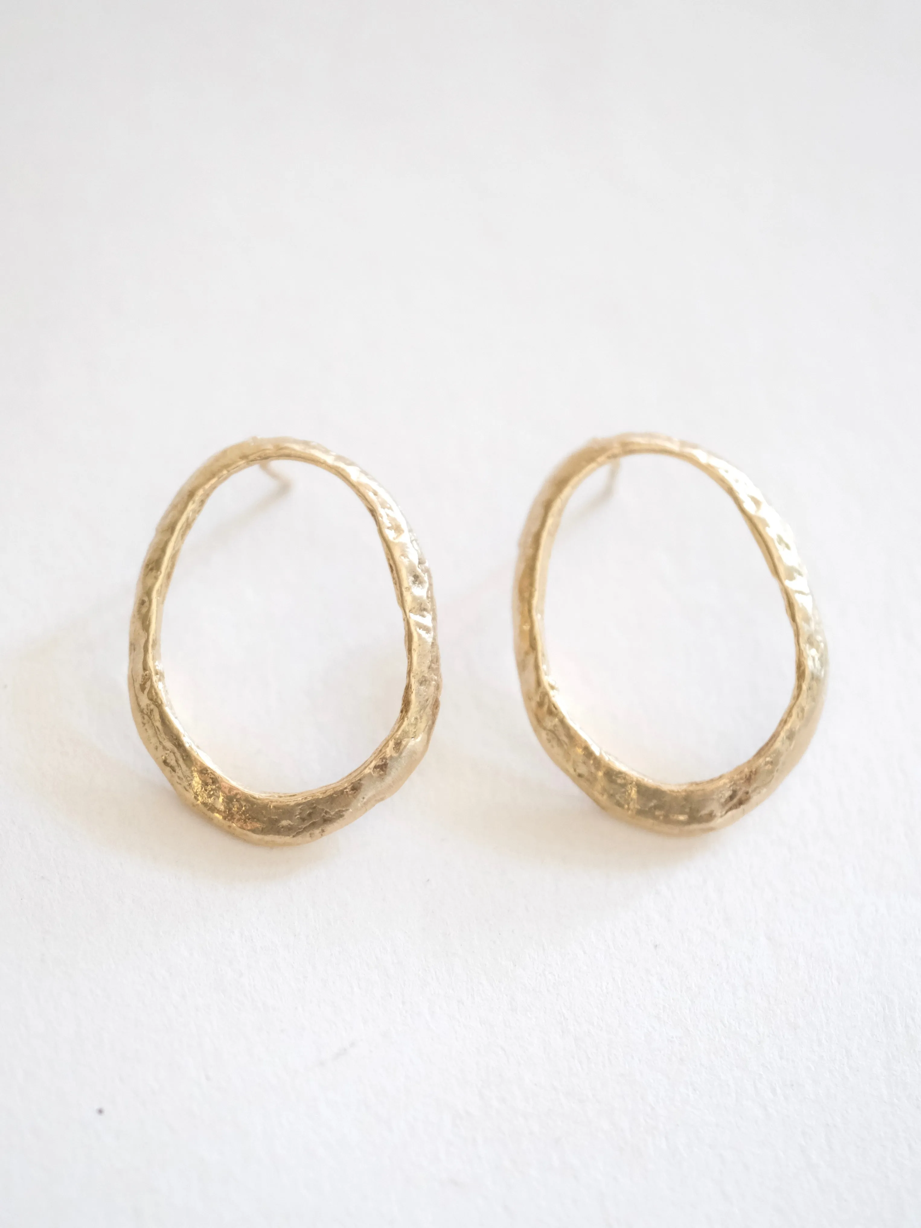 Large Oval Seashell Stud Earrings