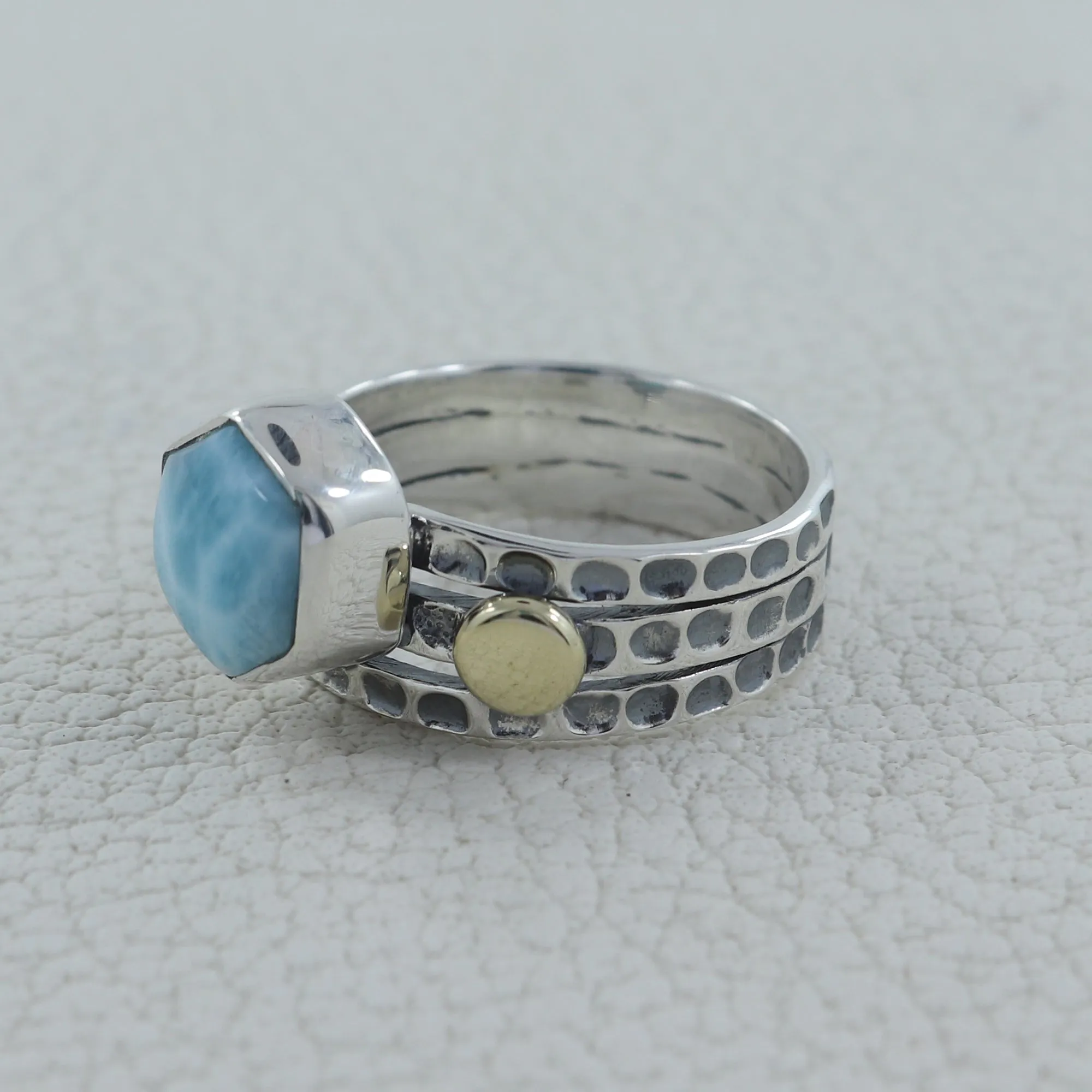 Larimar Silver Rings