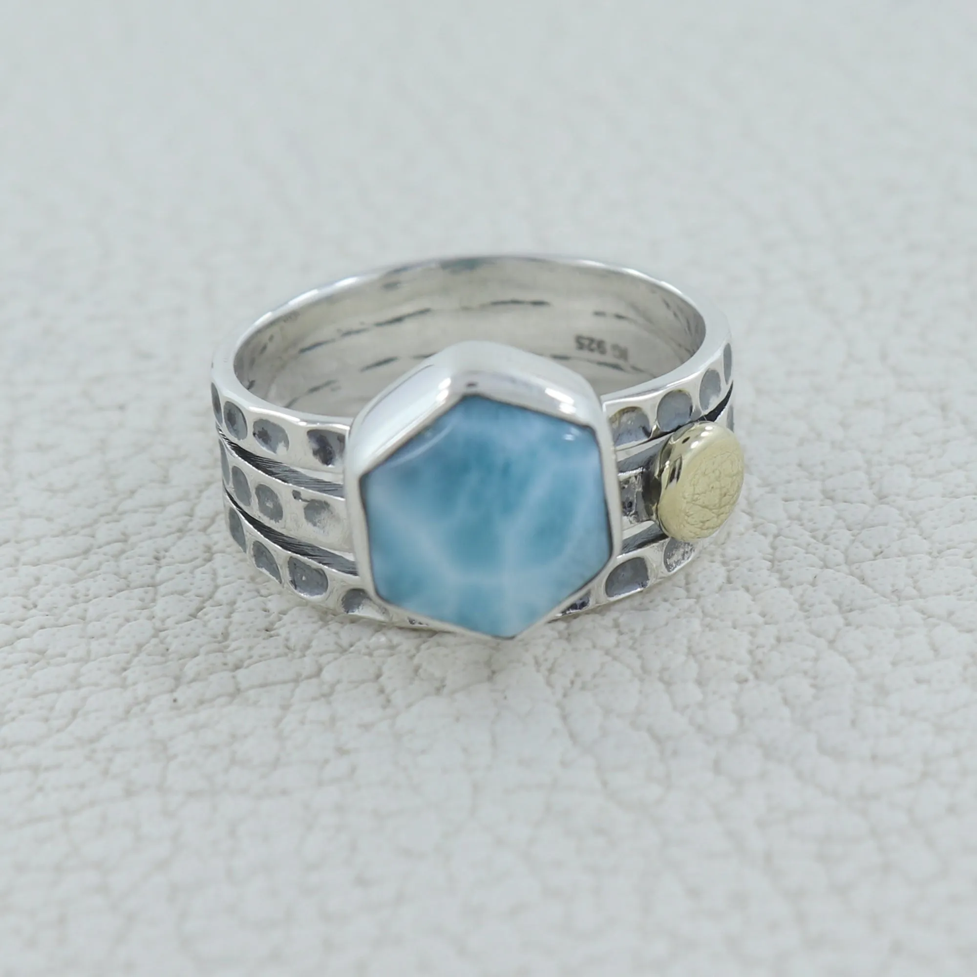 Larimar Silver Rings