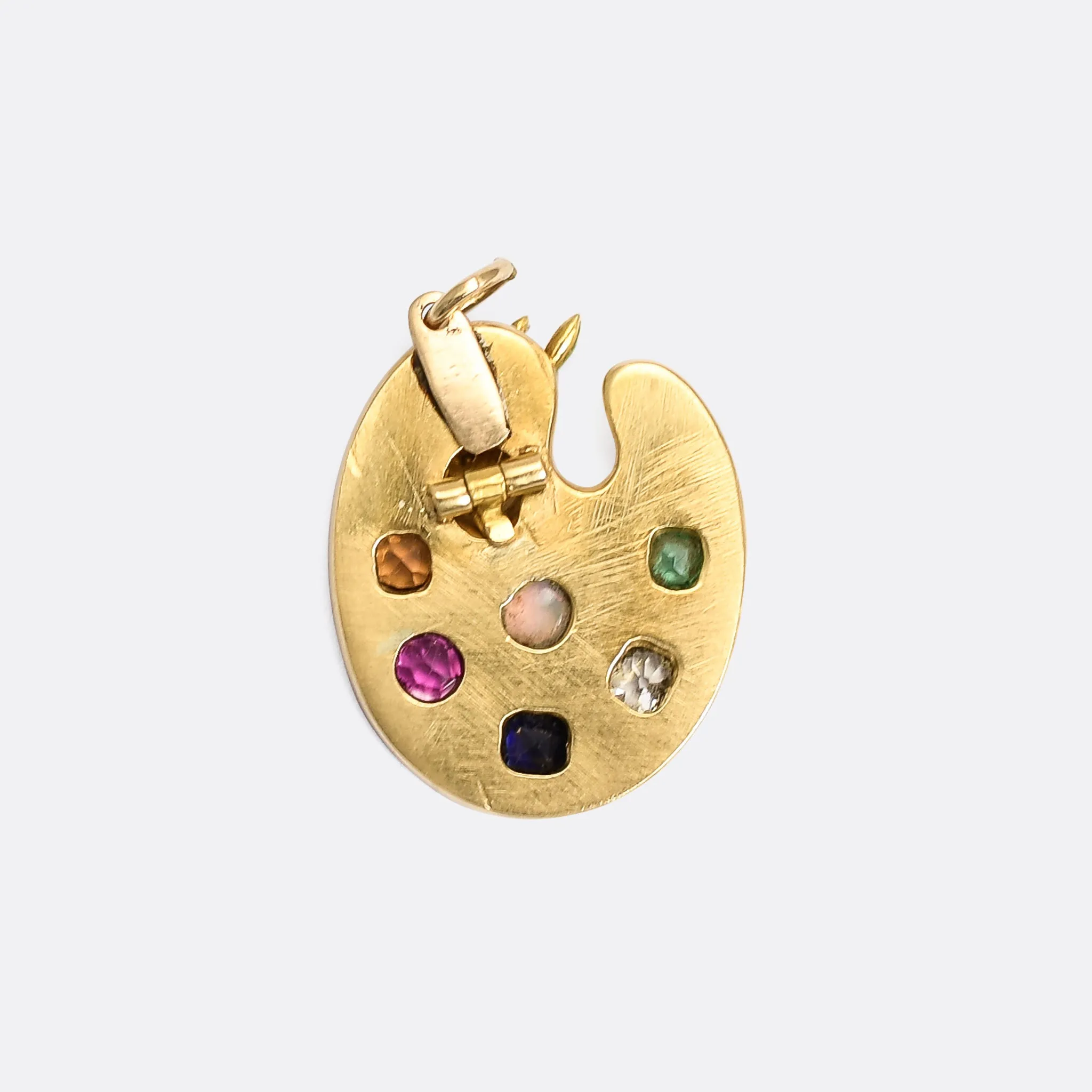 Late Victorian Multigem Artist's Palette Pendant