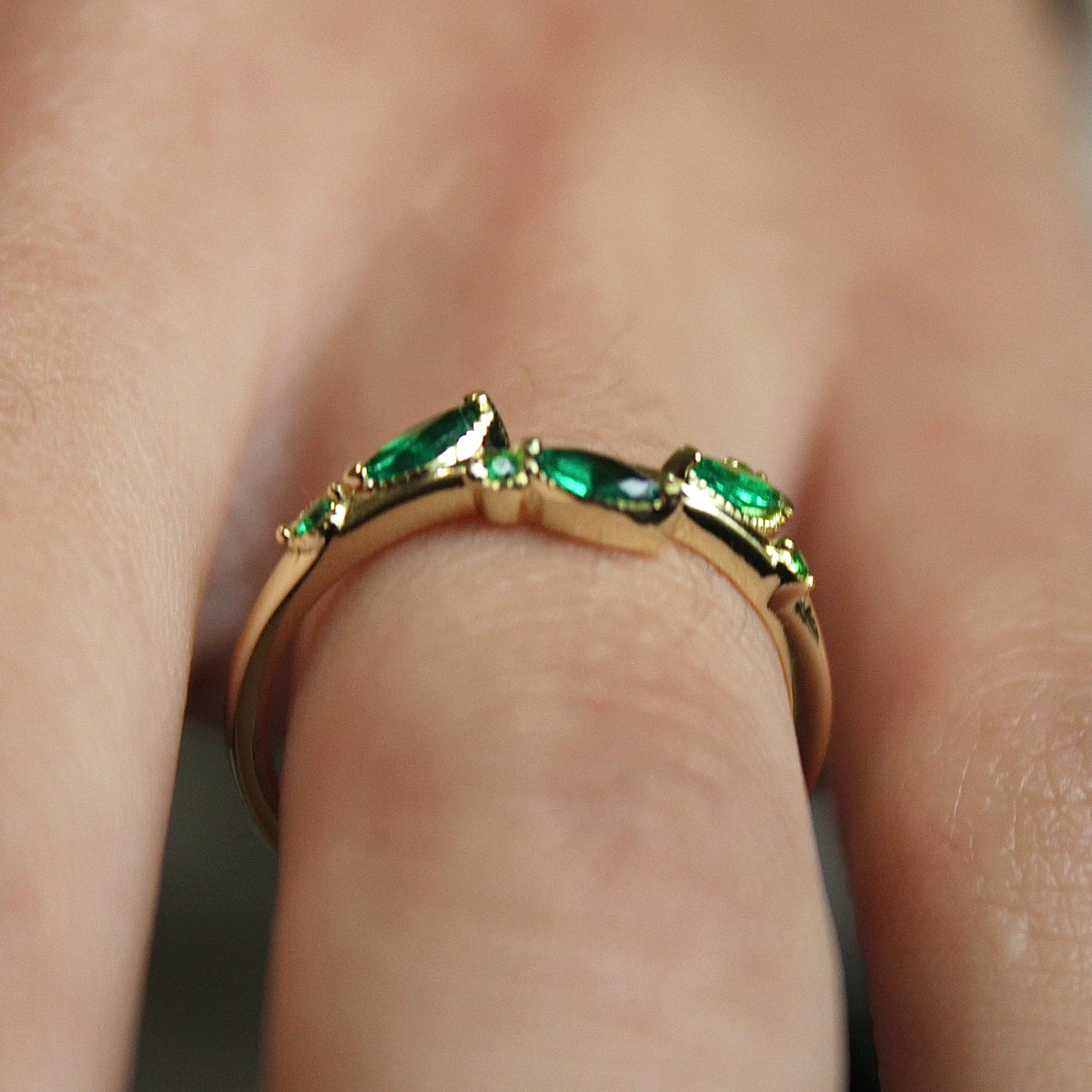 Laurel Emerald Vine Ring