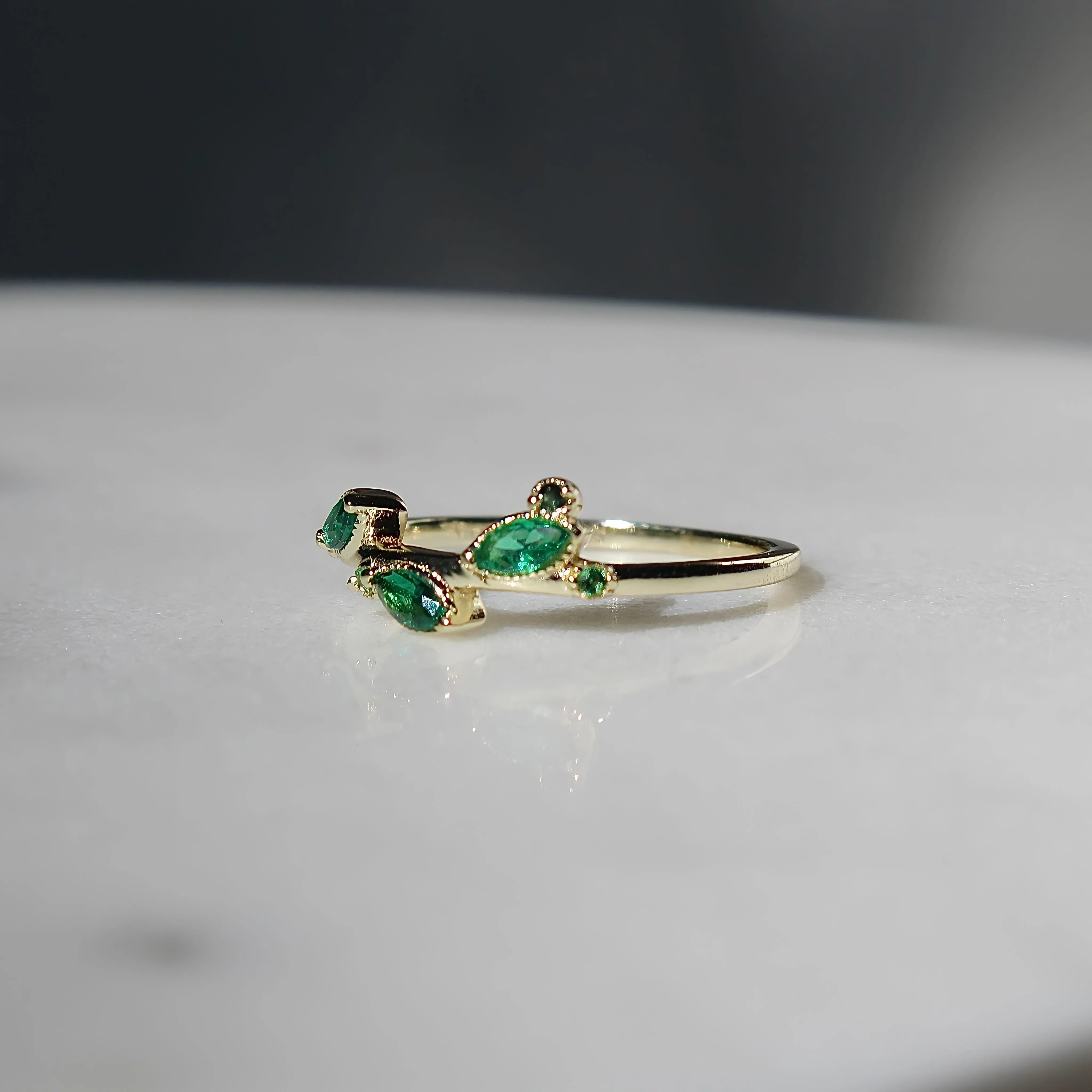 Laurel Emerald Vine Ring