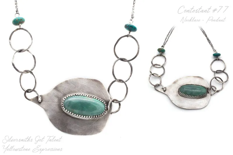 Leaf and Rings Necklace