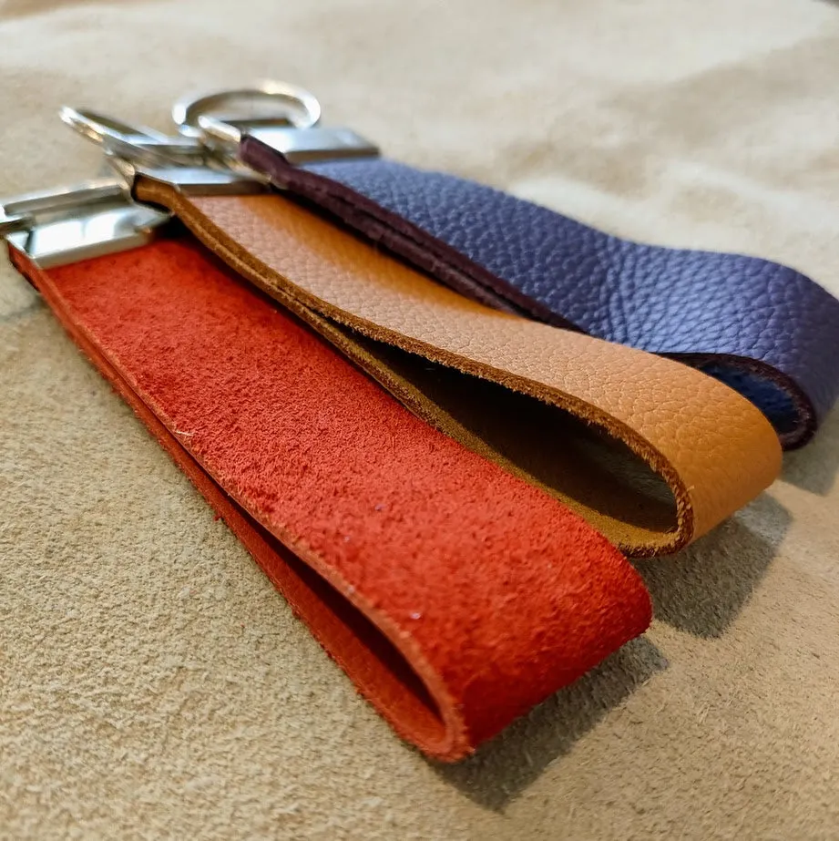 Leather Keyrings - Various Colours