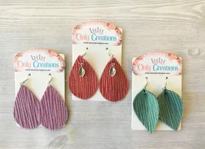 Leather Teardrop Dangle Earrings